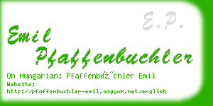 emil pfaffenbuchler business card